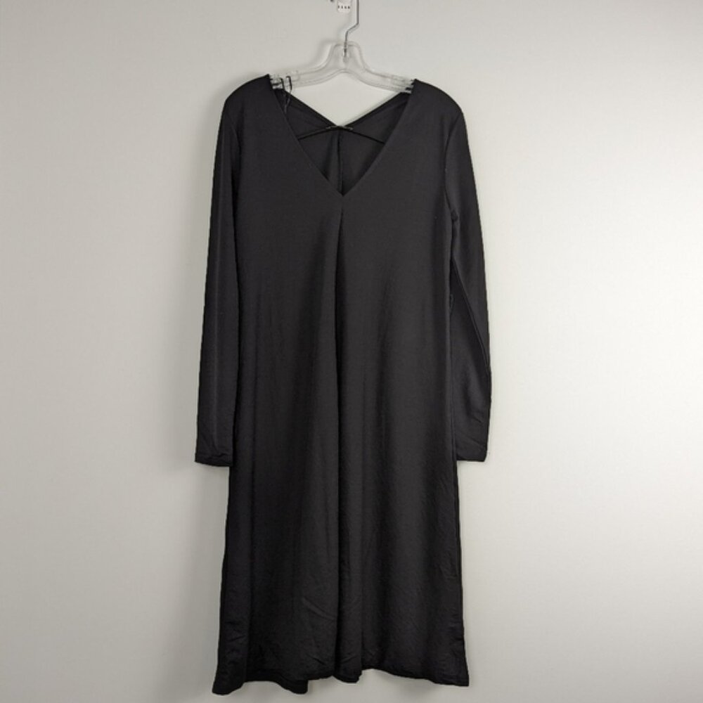 ZARA Woman Black Viscose Long Sleeve Maxi Dress, Size M